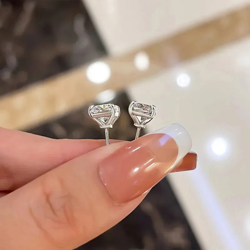 Pendientes de circonita cúbica de cristal de Plata de Ley 925 para mujer, accesorios simples y elegantes, pendientes versátiles de moda, joyería
