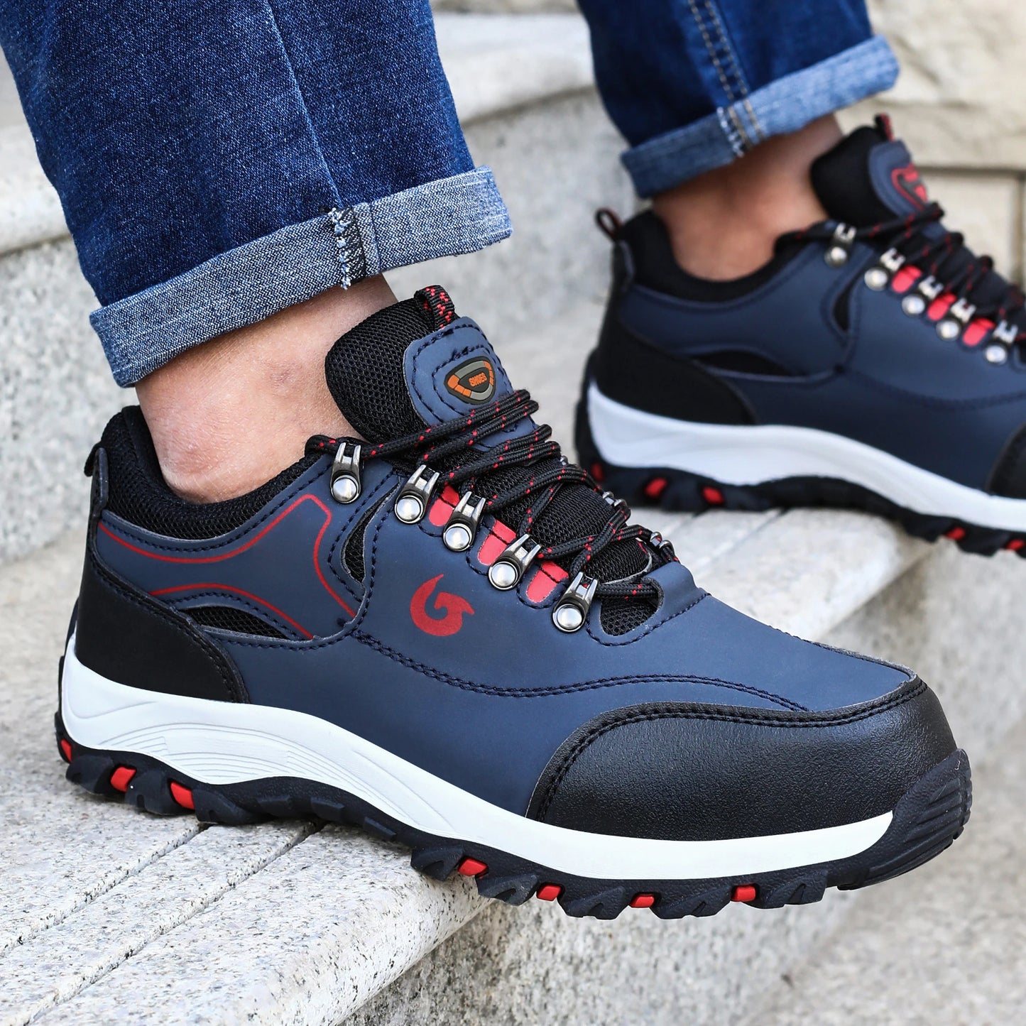 Zapatos con puntera de acero para hombre, botas de trabajo, zapatos de seguridad para el trabajo a prueba de pinchazos, zapatos de trabajo protectores, calzado masculino, zapatillas de seguridad