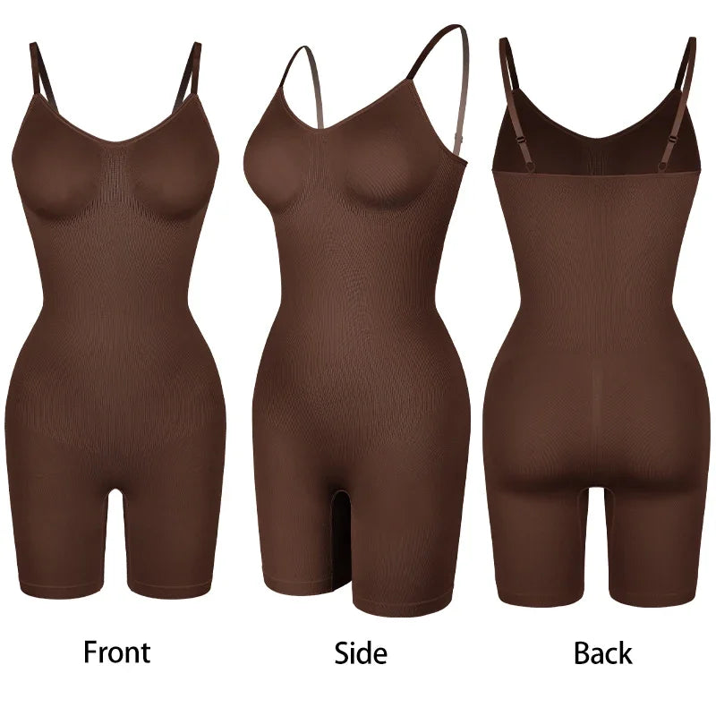 Nuevo Body moldeador para mujer, camiseta sin mangas con Control de barriga, moldeador de cuerpo completo, pantalones cortos antirozaduras, entrenador de cintura adelgazante, levantador de glúteos
