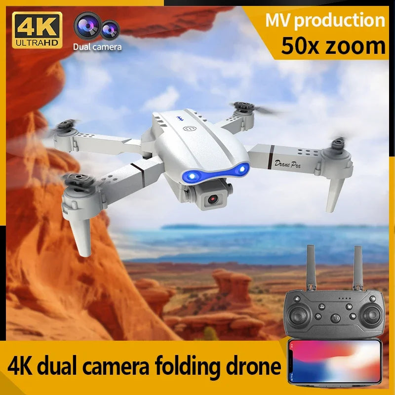 Nuevo Dron E99Pro RC 4K profesional con cámara HD gran angular de 1080P helicóptero plegable WIFI FPV altura mantener juguete de regalo