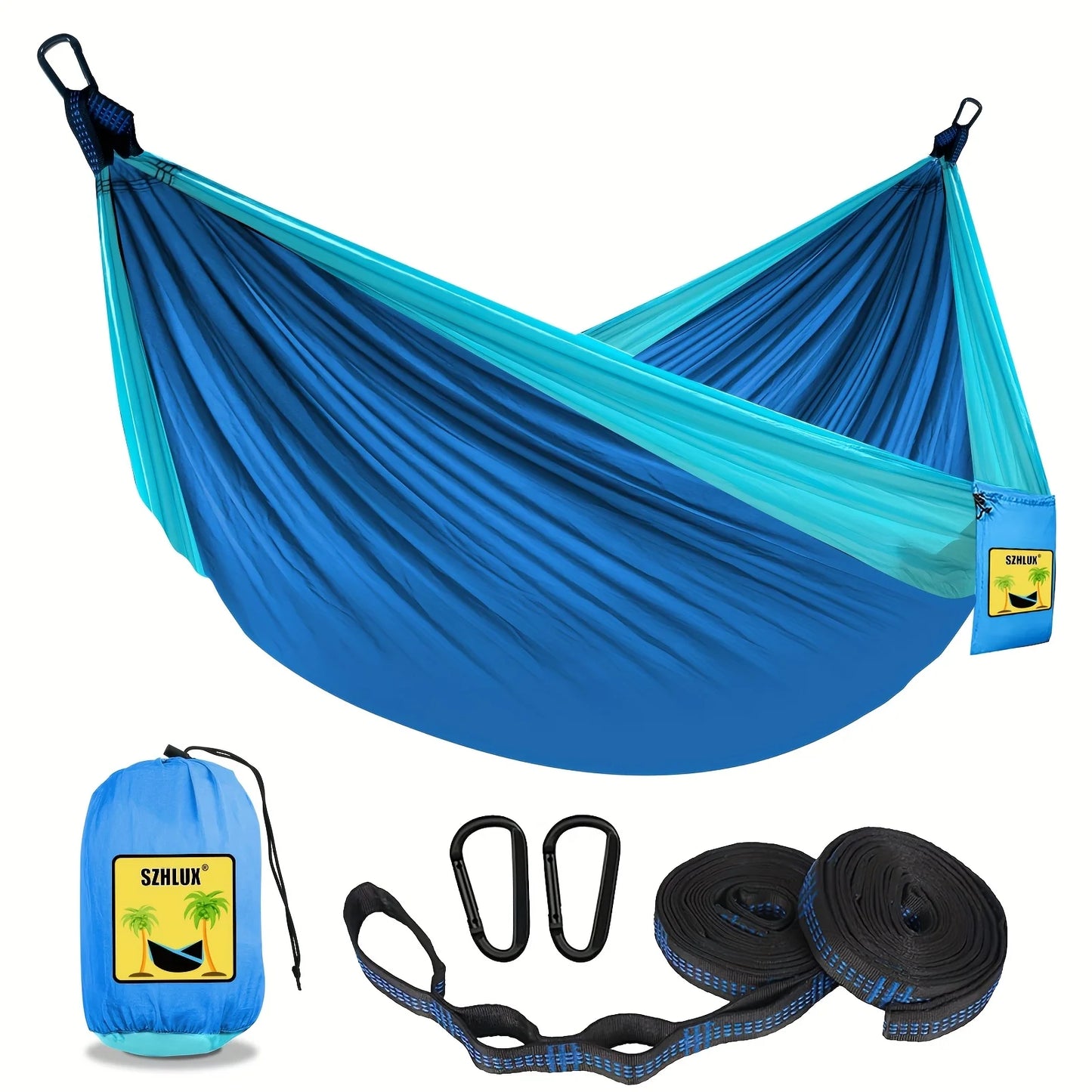 Hamaca para acampar al aire libre de 270cm, tela de paracaídas de nailon, cama colgante portátil para una sola persona, hamaca para acampar, senderismo y jardín
