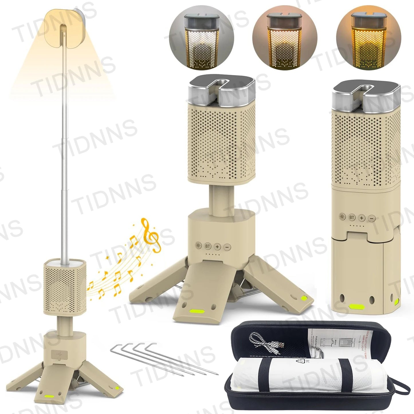 Linterna de Camping de 14000mAh, iluminación telescópica recargable, soporte magnético con altavoz, linterna LED portátil impermeable para exteriores