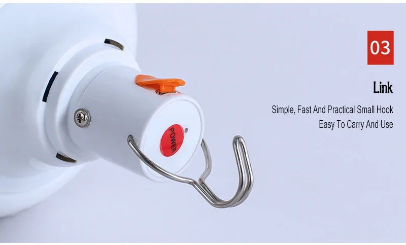 Luz de Camping de 60W y 80W, lámpara LED de emergencia recargable por USB, linternas portátiles para exteriores con gancho para tiendas de barbacoa, bombilla de batería