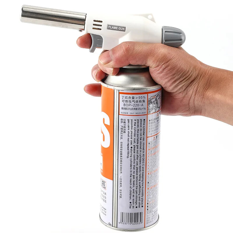 Pistola de llama antorcha para cocinar autólisis Gas butano quemador de soldadura quemador de Gas llama soplete de Gas soplado para barbacoa Camping Cookin