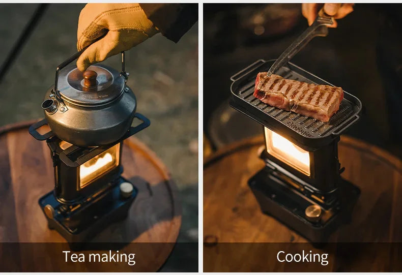 Lámpara de aceite de firedancia, estufa, linterna portátil para acampar al aire libre con luces Retro de emociones, perfecta para picnic y mochilero, aventuras