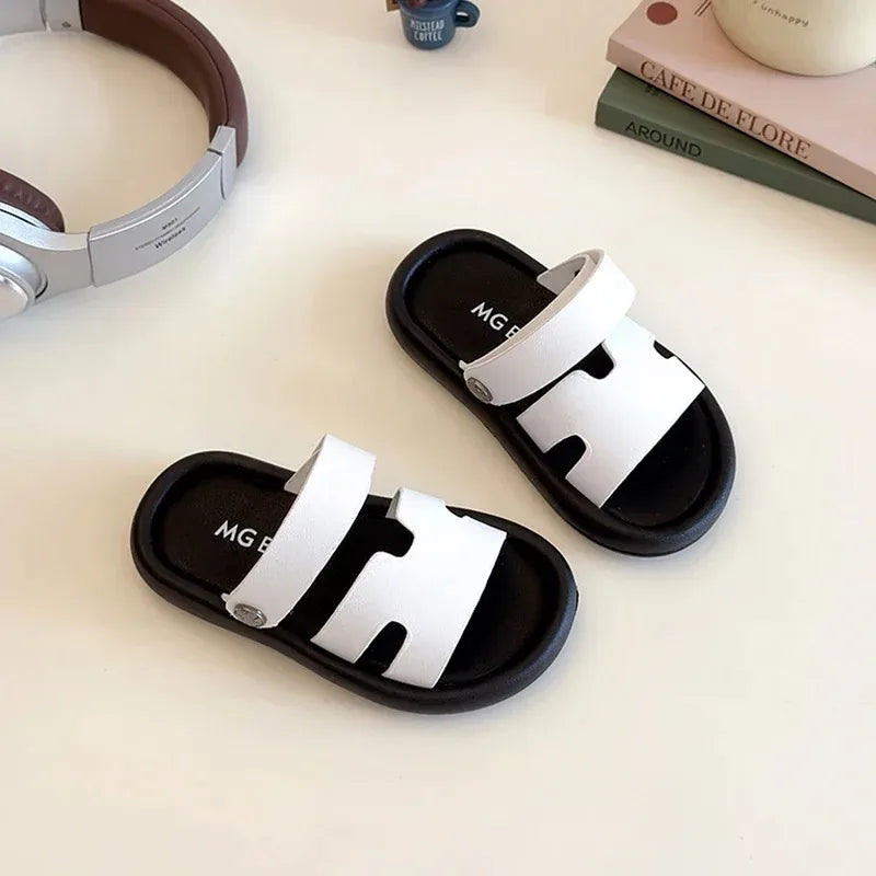 Moda Primavera niño sandalia novedad de verano zapato niño niña zapatillas fondo suave antideslizante chico zapatos bebé Velcro playa sandalia zapatillas