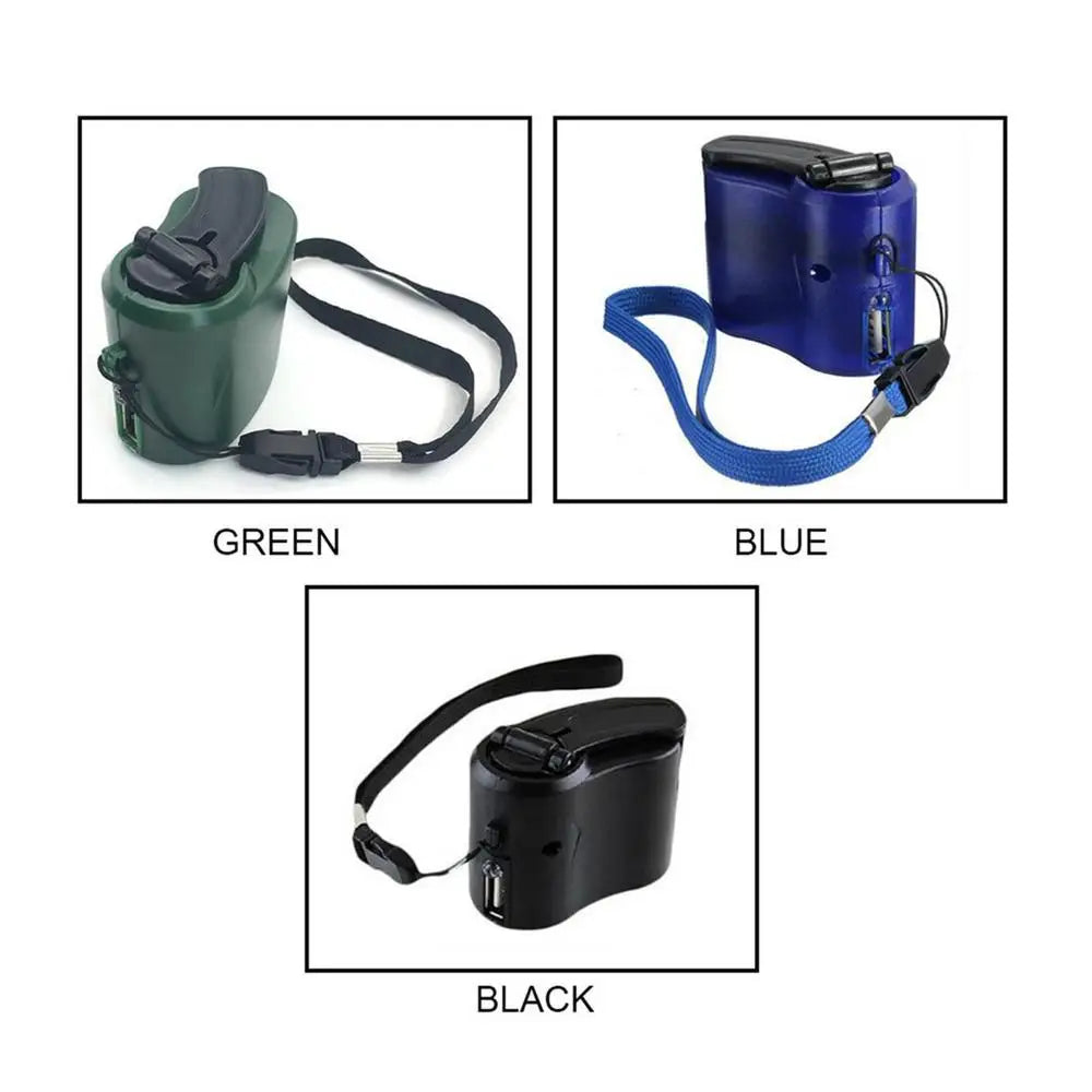 Cargador de emergencia portátil USB de 5V para teléfono móvil, manivela de potencia D ynamo para acampar al aire libre, cargador de viaje con luz Led