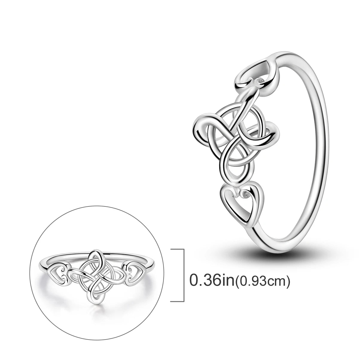 Anillo de Plata de Ley 925 Original para mujer, joyería fina con circonita, luciérnaga, corazón, cruz