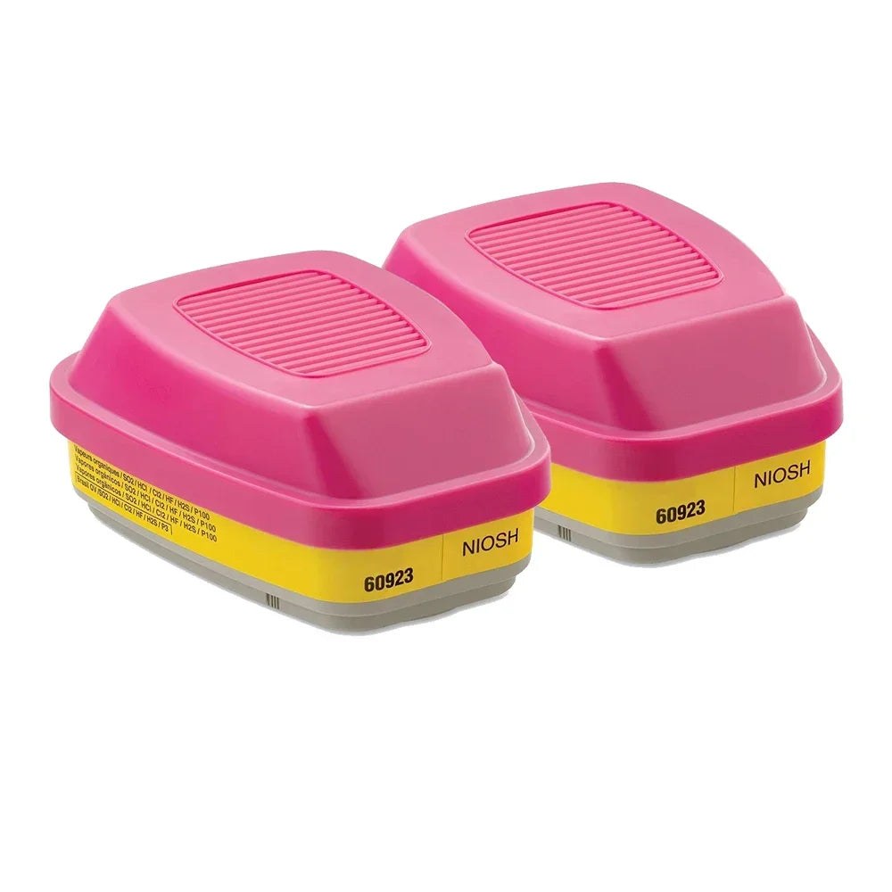 Accesorios de caja de filtro de máscara de gas 60926, 60923, 60921 - Cartucho/filtro multigas/vapor con protección P100 para vapores orgánicos
