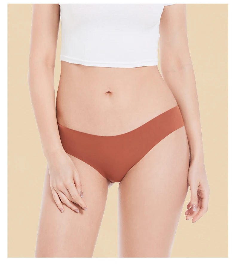 Conjunto de 3 uds de bragas sin costuras para mujer, ropa interior Sexy transpirable de cintura baja, bragas de seda sólidas, bragas invisibles sin costuras para mujer, calzones sin costura mujer