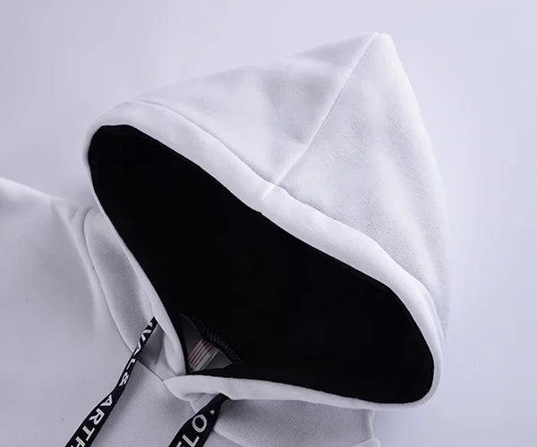 Chándal para hombre, Sudadera con capucha cálida + Pantalones de chándal, conjuntos de 2 uds., Top o pantalones blancos y negros de alta calidad para invierno, ropa informal para correr