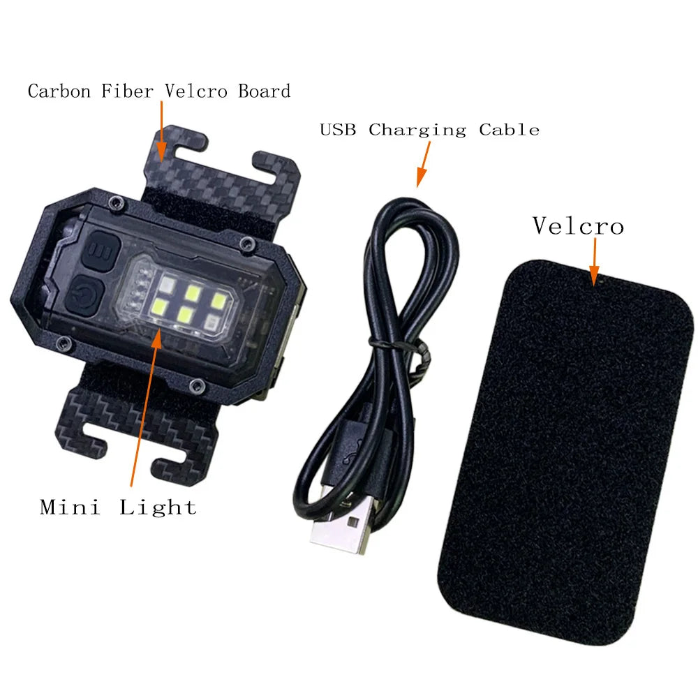 Linterna táctica EDC portátil Mini luz o placa de bucle de gancho Camping senderismo luz intermitente de seguridad para correa de mochila de 25mm
