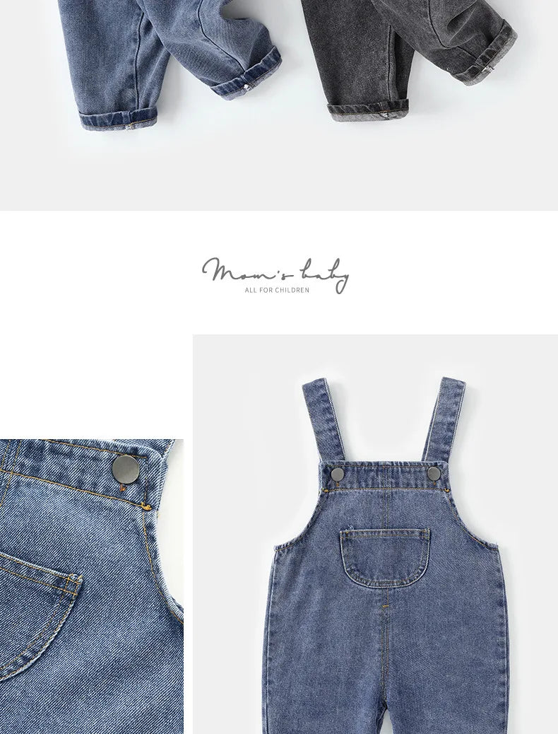 MILANCEL, recién llegado, ropa para niños, monos para bebés y niños, monos tipo overol de mezclilla para niños pequeños de estilo breve sólido