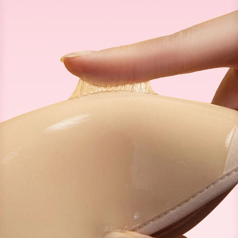 Sujetador Push Up Invisible para mujer, autoadhesivo de silicona, cierre frontal, piel negra pegajosa, sin espalda, sin tirantes, sin costuras