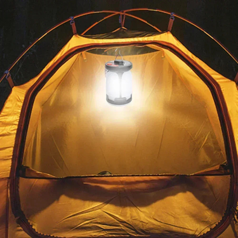 Linterna LED recargable ultrabrillante para acampar, reflector plegable, 3 modos de luz y linterna manos libres para acampar/senderismo/pesca
