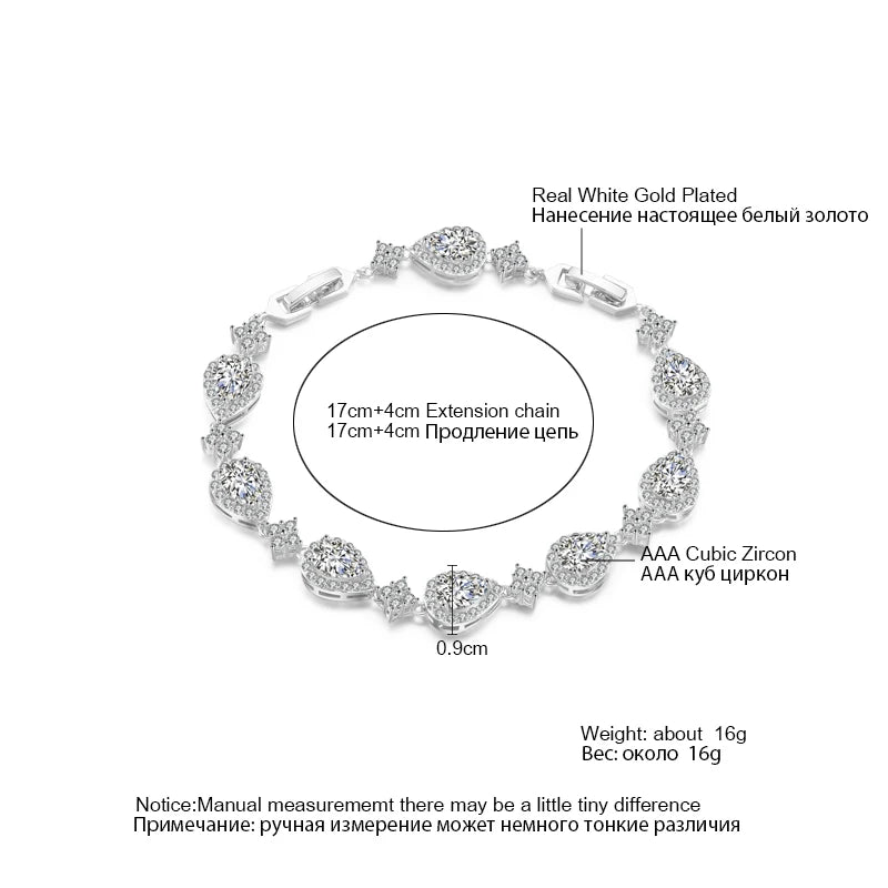 ZAKOL clásico geométrico gota de agua CZ pulsera para mujer nupcial hermosa Buling circón fiesta boda joyerÃa