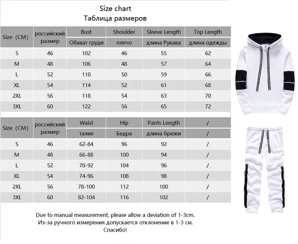 Chándal para hombre, Sudadera con capucha cálida + Pantalones de chándal, conjuntos de 2 uds., Top o pantalones blancos y negros de alta calidad para invierno, ropa informal para correr