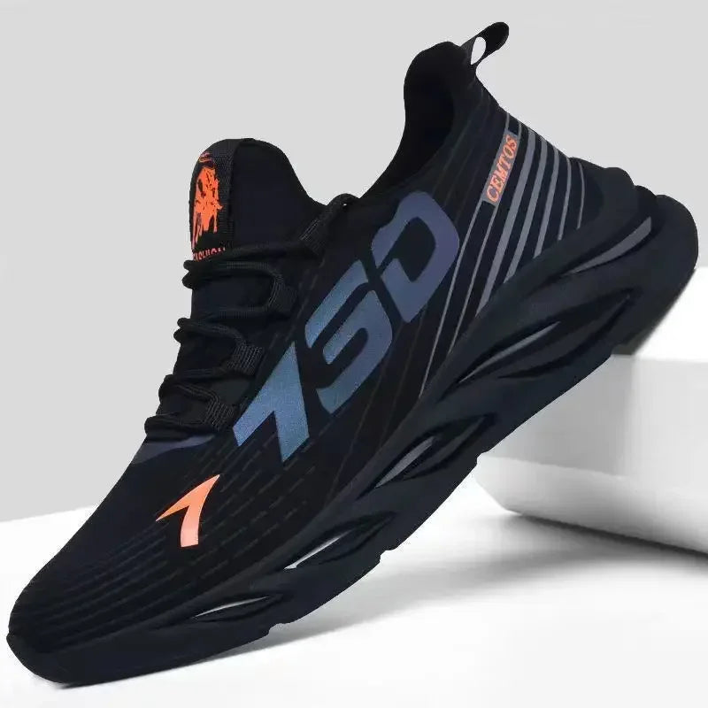 Zapatos deportivos informales de malla ligera para hombre, zapatillas transpirables de verano para correr, suela suave a la moda, cómodas zapatillas antideslizantes para hombre