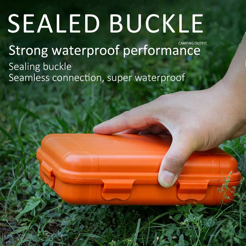 Caja de supervivencia sellada impermeable de plástico para exteriores, contenedor para acampar, caja de almacenamiento de viaje al aire libre, bolsa de aparejos de pesca, tamaño S/L/XL