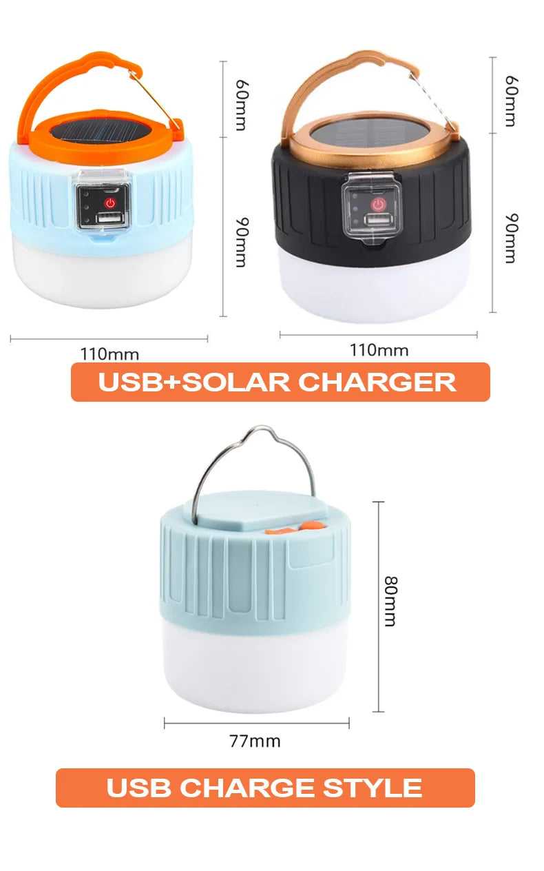 Luz portátil para acampar, Banco de energía, linternas LED para acampar con Control remoto, linterna recargable impermeable para tienda de campaña al aire libre
