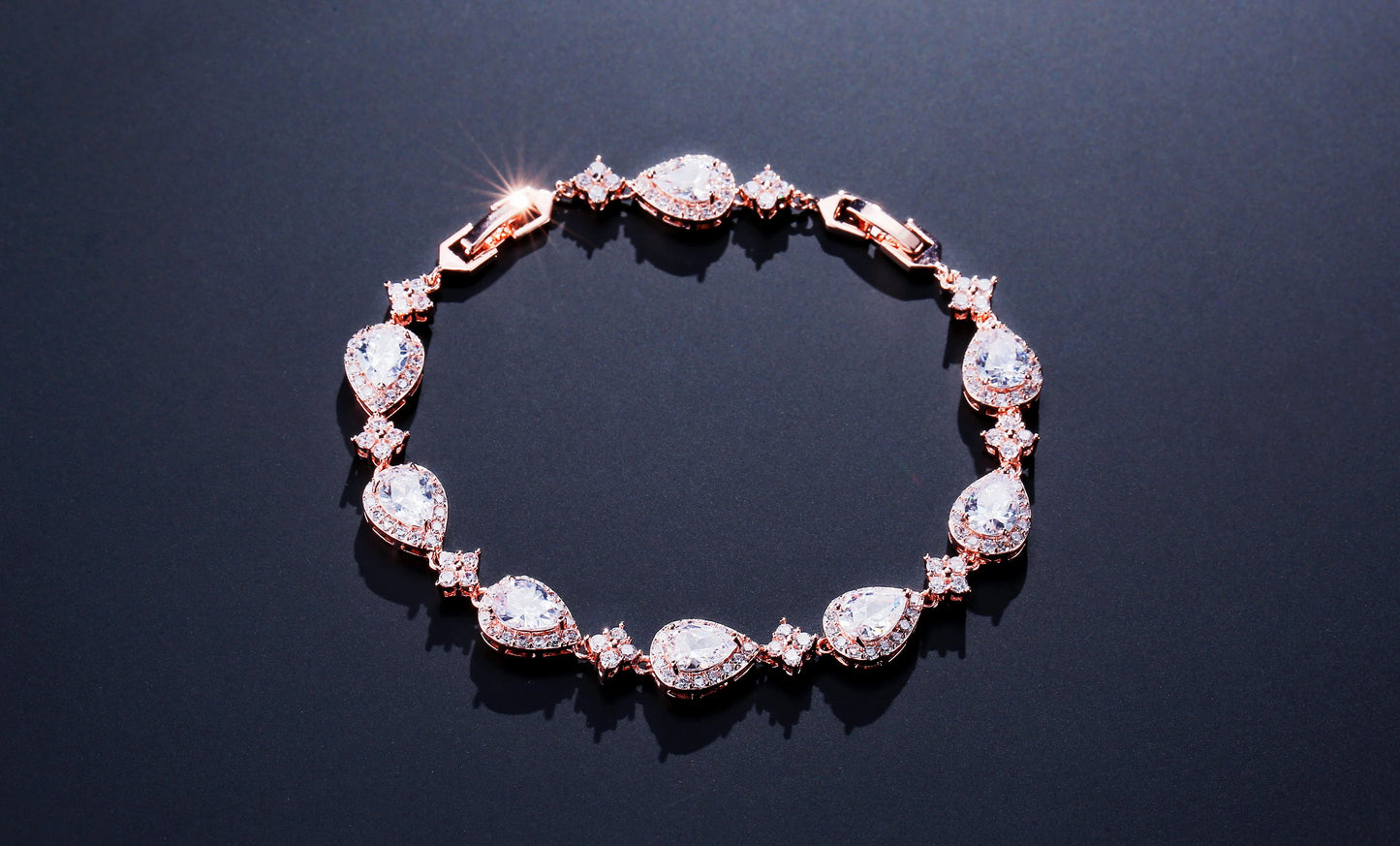 ZAKOL clásico geométrico gota de agua CZ pulsera para mujer nupcial hermosa Buling circón fiesta boda joyerÃa