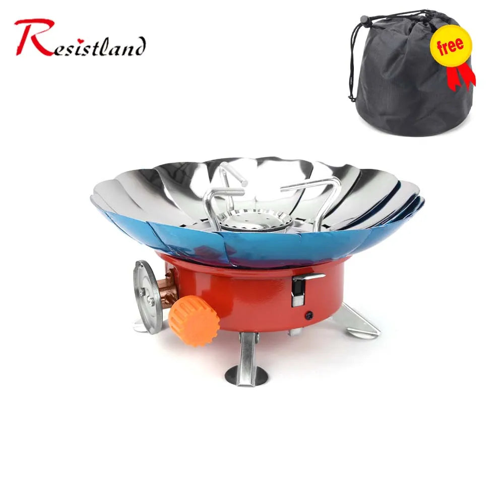 Estufa portátil a prueba de viento para exteriores, estufa de Gas para acampar, bolsa de almacenamiento de Picnic con quemador para senderismo, 2800W