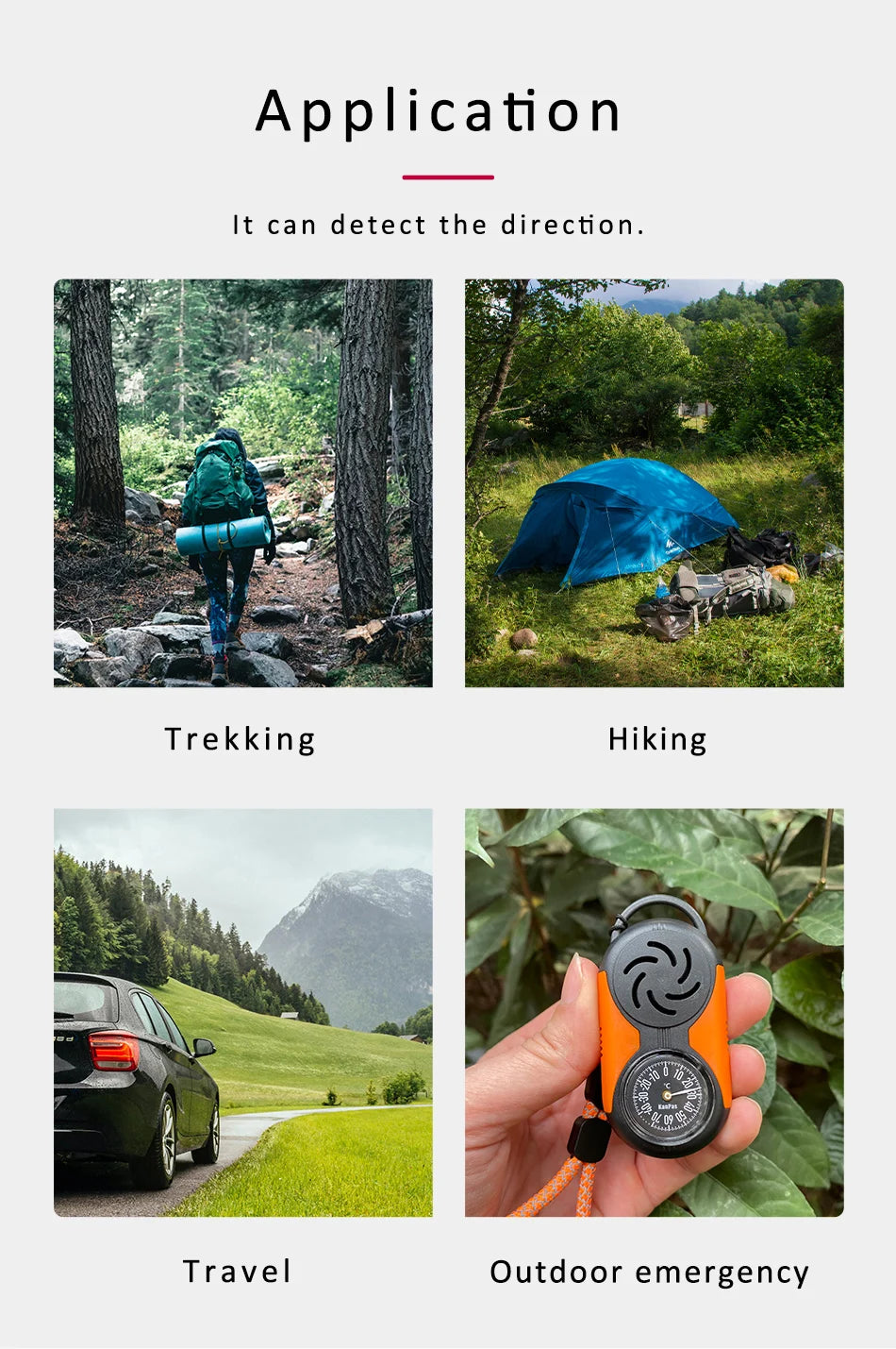 KANPAS Kit de brújula con termómetro/Kit de termohigrómetro de calidad/para exteriores, Camping, senderismo, senderismo, caza, ahorro en vivo, supervivencia