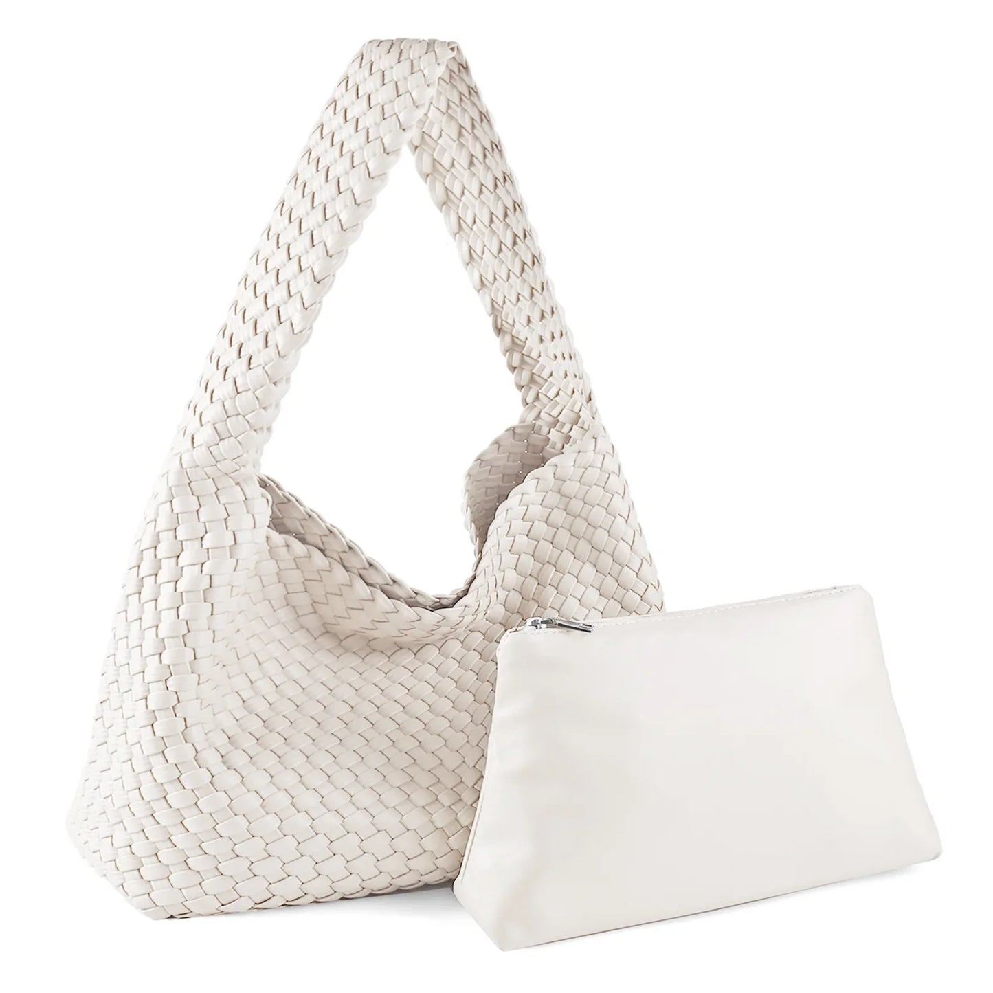 ZR DIARY-Bolso tejido de lujo para mujer, bolsa de mano de gran capacidad de cuero PU, informal, a la moda, con textura suave, BZ618