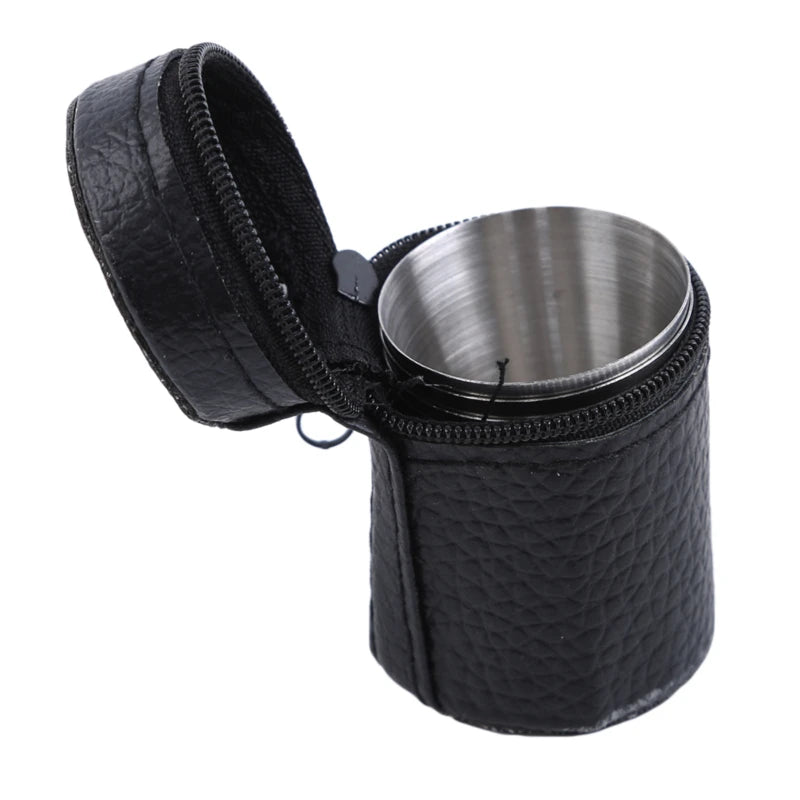 4/6 Uds tazas de acero inoxidable Mini vaso de chupito taza de cerveza taza de vino de Metal vaso de café tazas de té y leche Camping senderismo juego de tazas portátiles