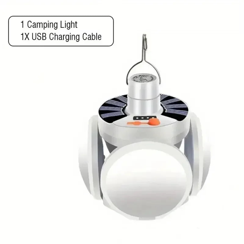 Linterna LED recargable ultrabrillante para acampar, reflector plegable, 3 modos de luz y linterna manos libres para acampar/senderismo/pesca