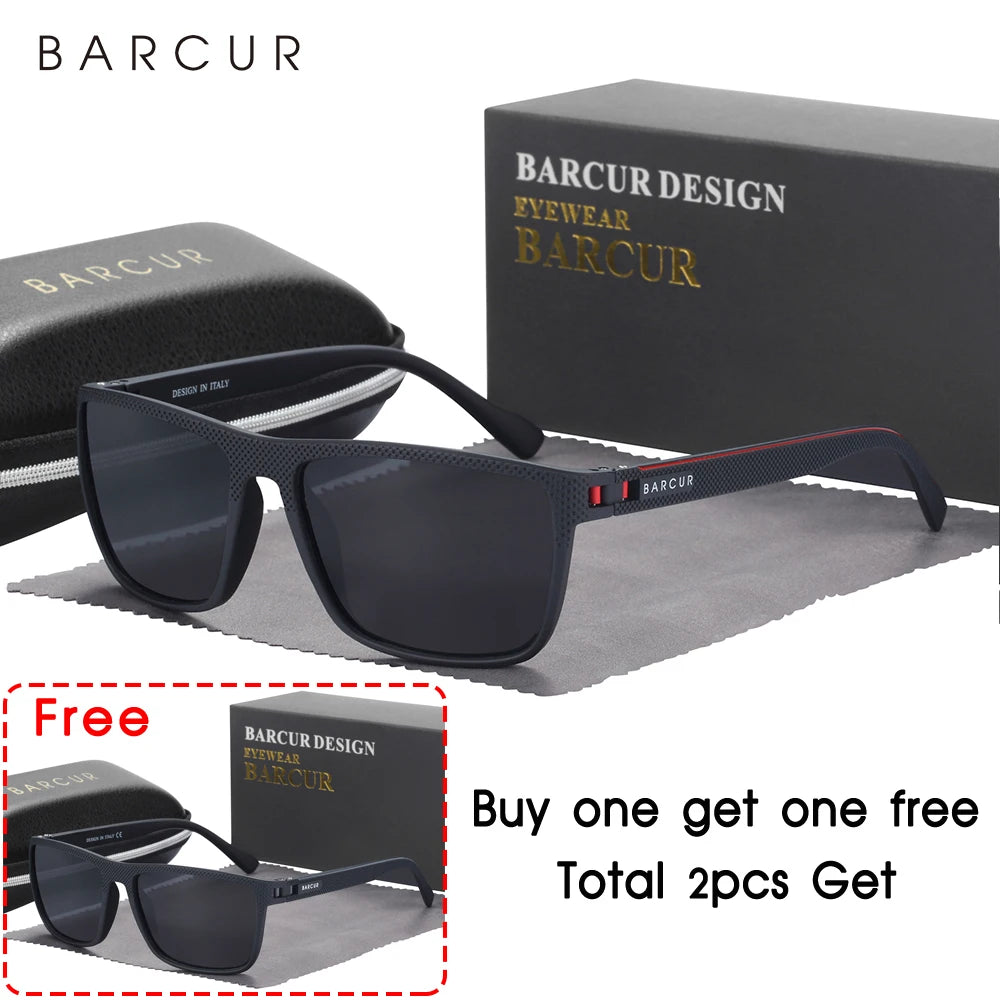 BARCUR-gafas de sol polarizadas TR90 para hombre y mujer, lentes deportivas ligeras, accesorio de protección UVAB