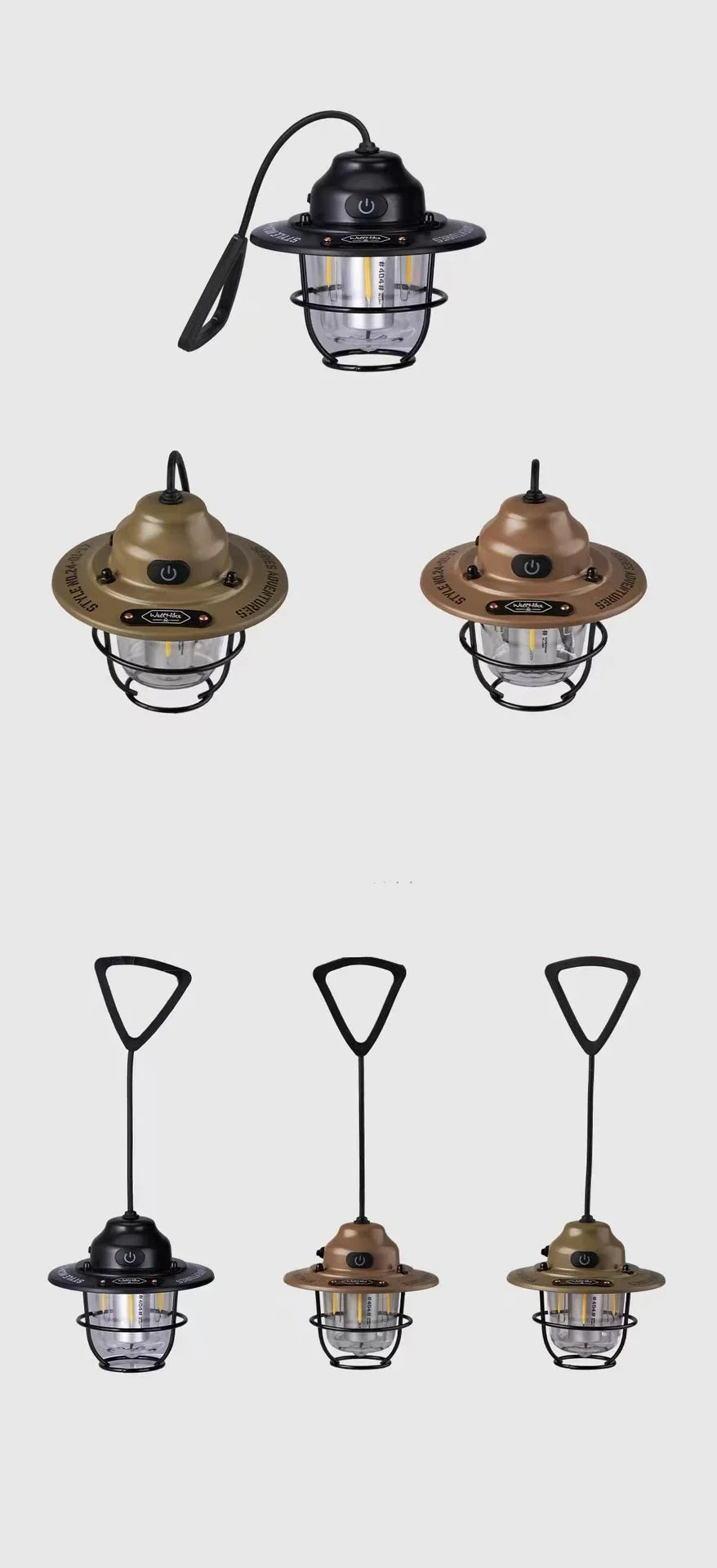 Mini lámpara colgante de Metal Retro para exteriores, lámpara de ambiente para acampar, tienda de campaña, IPX4, resistente al agua, LED, lámpara colgante para acampar