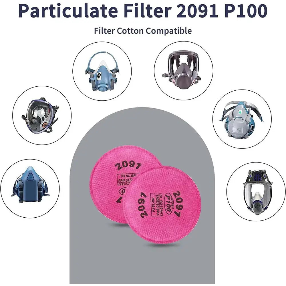 Mascarilla Industrial antipolvo PM2.5, máscara protectora de partÃÂculas, 6200 de pintura en aerosol, con filtro antipartÃÂculas, 2091 P100