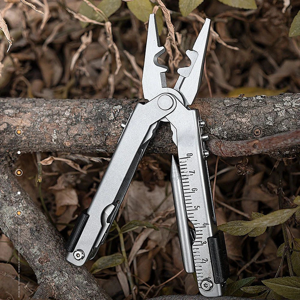 Nuevo multiherramienta para acampar al aire libre, cortador EDC portátil de acero inoxidable, herramientas multifunción plegables, alicates para cuchillos de supervivencia de emergencia