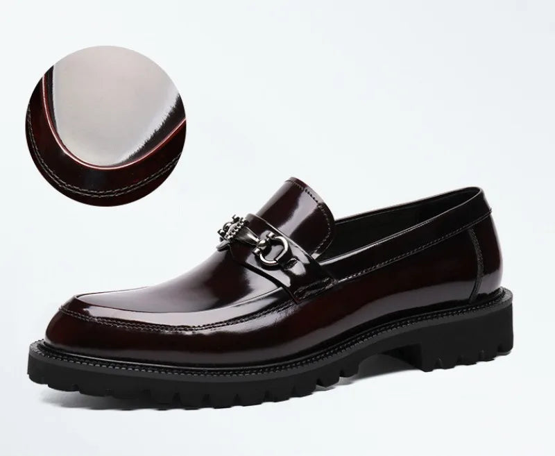 Zapatos de vestir de cuero para hombre, hebilla de calle de caballo, zapatos Oxford de alta calidad para hombre, zapatos formales para fiesta de boda y oficina, talla grande 38-48