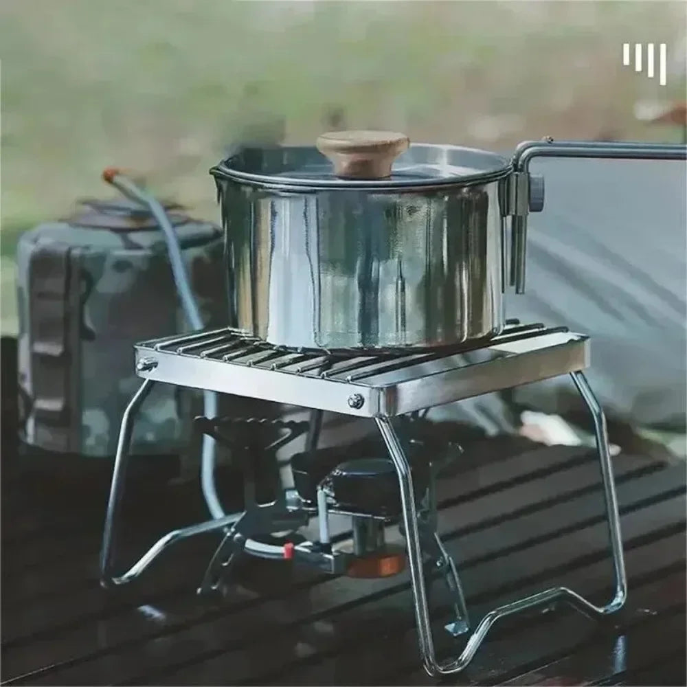 Parrilla de Camping plegable portátil de acero inoxidable, parrilla para barbacoa al aire libre, Mini estufa, ligera, compacta para Picnic, senderismo, viajes