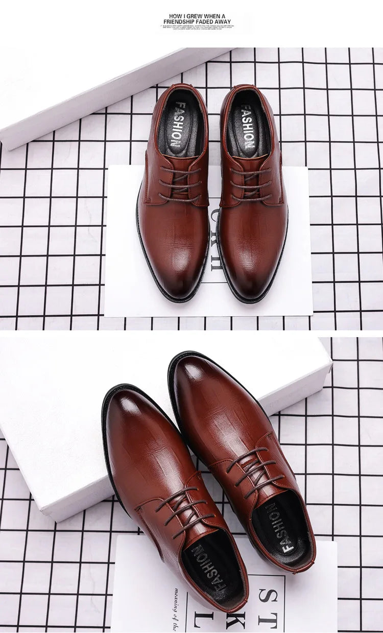 Zapatos de vestir de cuero para hombre, zapatos formales sociales para hombre, zapatos informales de negocios con punta estrecha, zapatos de diseñador de fiesta de lujo para hombre