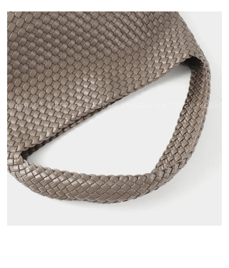 ZR DIARY-Bolso tejido de lujo para mujer, bolsa de mano de gran capacidad de cuero PU, informal, a la moda, con textura suave, BZ618