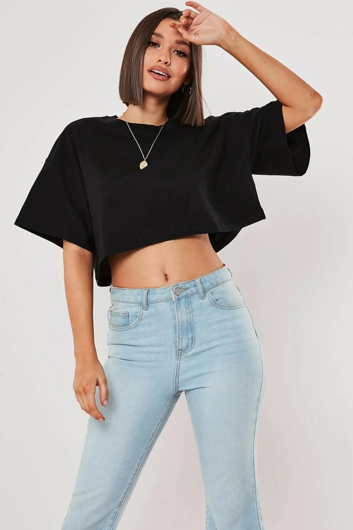 Ropa de algodón de manga corta para mujer, ropa para correr y bailar, Top corto para Yoga y Fitness, Camiseta deportiva holgada para el ombligo, camisetas de entrenamiento para gimnasio