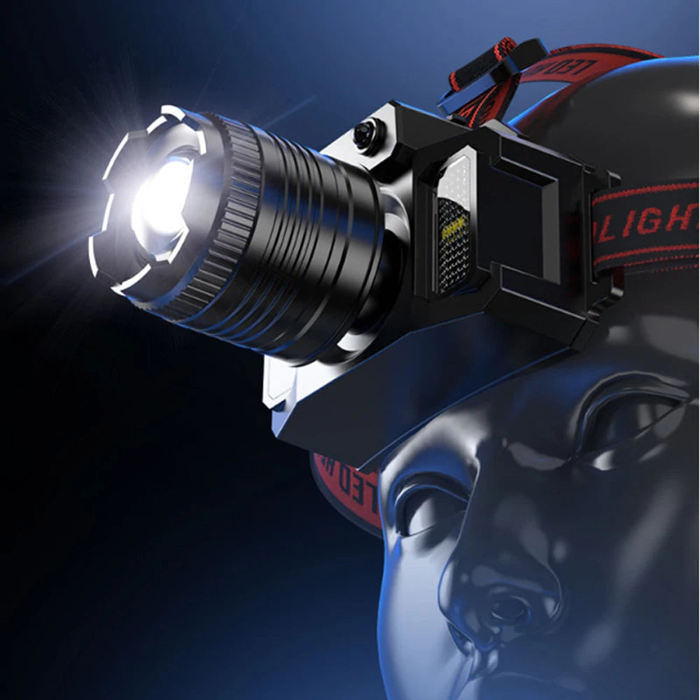 Nuevo Linterna frontal recargable por USB, linterna superbrillante, luz LED de inducción, resistente al agua, para acampar, móvil, intermitente