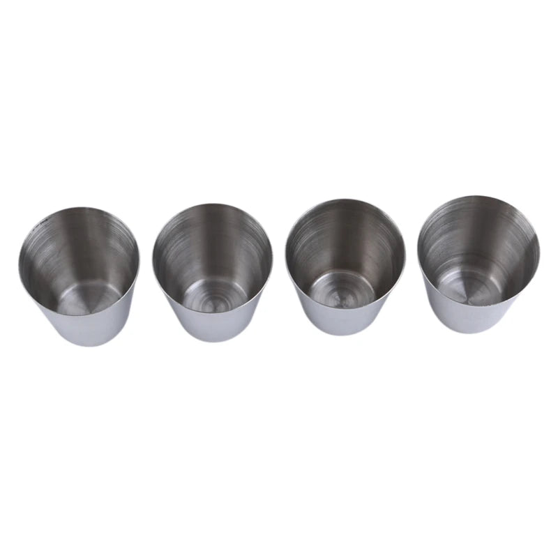 4/6 Uds tazas de acero inoxidable Mini vaso de chupito taza de cerveza taza de vino de Metal vaso de café tazas de té y leche Camping senderismo juego de tazas portátiles