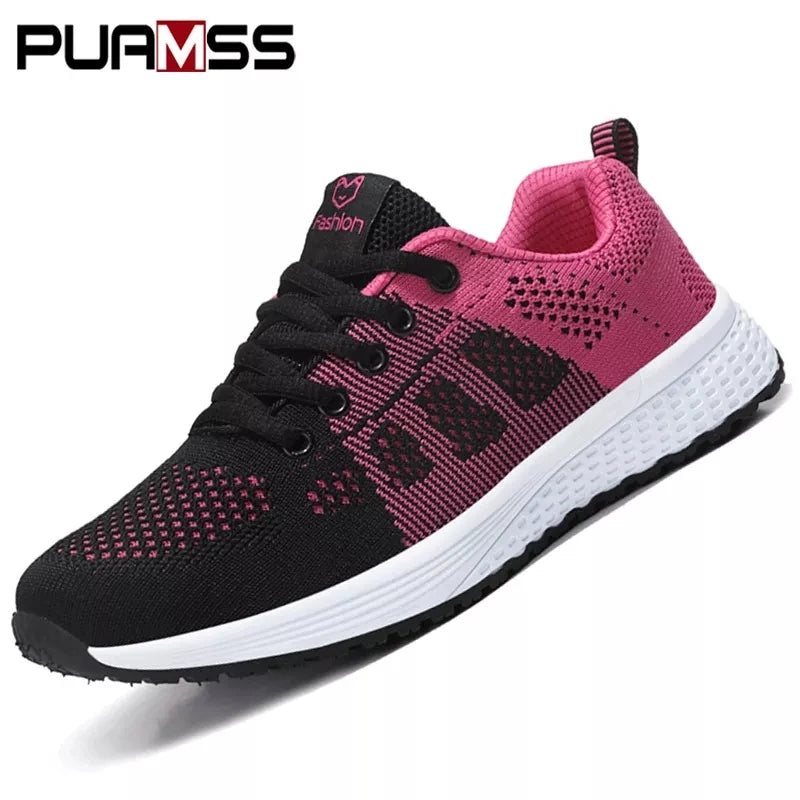 2024 zapatos deportivos para mujer, zapatillas de plataforma a la moda, zapatos planos para correr para primavera e invierno para mujer