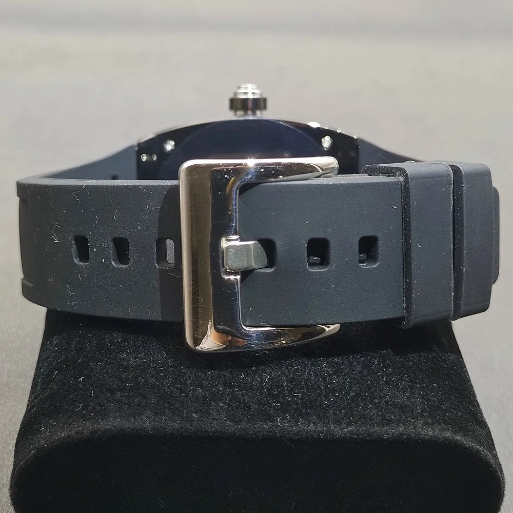 MISSFOX, nuevos relojes de pulsera para hombre, correa de goma Tonneau, reloj de cuarzo resistente al agua para hombre, relojes huecos de oro clásicos únicos para hombre, regalos