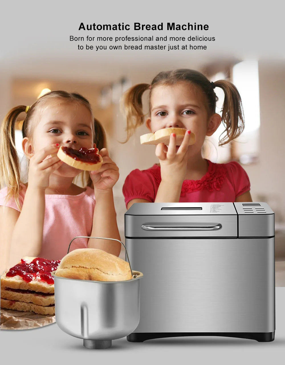 Nueva llegada máquina de pan para el hogar fermentador de masa inteligente automático Mini máquina de pan de desayuno multifuncional 모