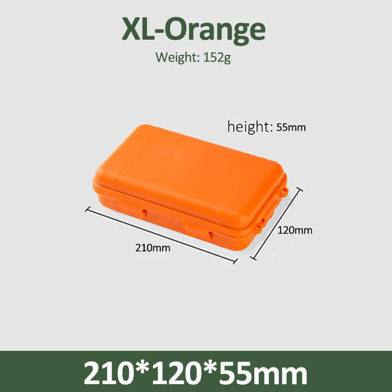 Caja de supervivencia sellada impermeable de plástico para exteriores, contenedor para acampar, caja de almacenamiento de viaje al aire libre, bolsa de aparejos de pesca, tamaño S/L/XL