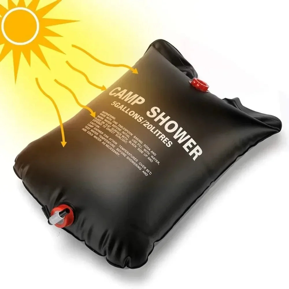Bolsas de ducha para exteriores, bolsa de ducha Solar plegable, bolsa de agua para baño al aire libre, bolsas de ducha de agua calentadas compactas para acampar, 20/40L, 1 ud.