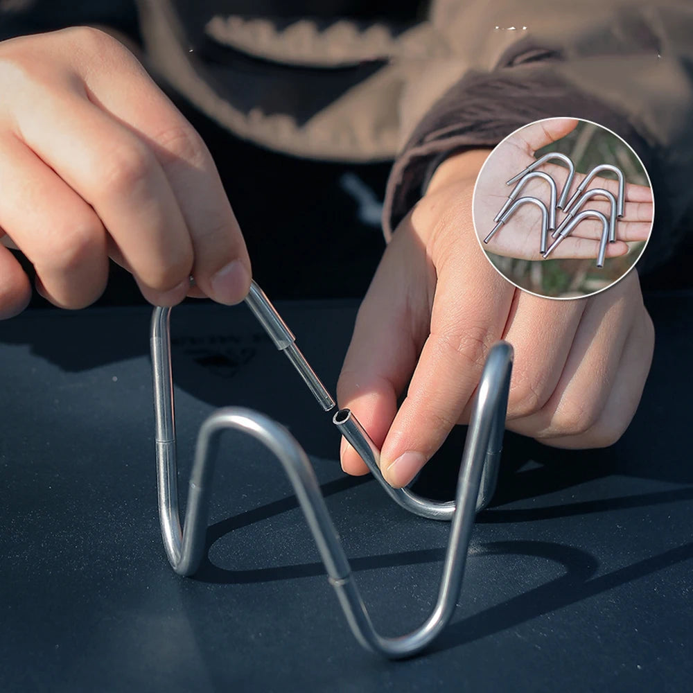 Soporte para estufa de Alcohol para acampar al aire libre, soporte desmontable de acero inoxidable, accesorios creativos portátiles para acampar, senderismo y acampada