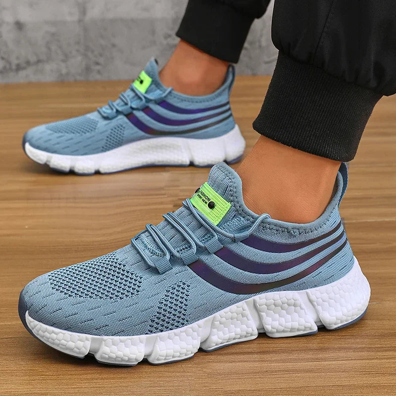 Zapatos Deportivos informales para hombre, zapatillas ligeras transpirables, antideslizantes, planas, para correr al aire libre, caminar, Tenis, calzado atlético para correr