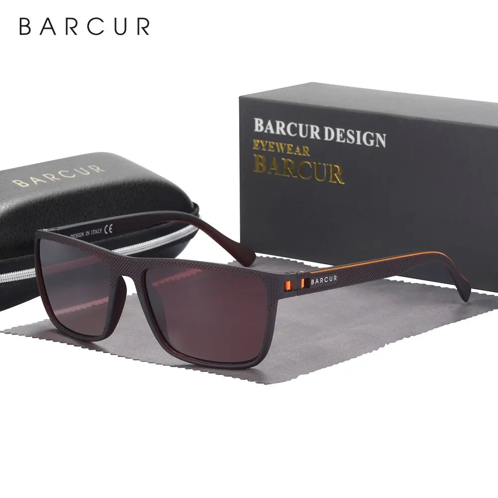 BARCUR-gafas de sol polarizadas TR90 para hombre y mujer, lentes deportivas ligeras, accesorio de protección UVAB