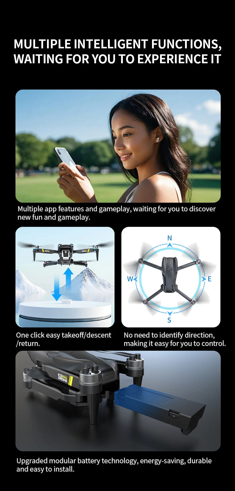 K13MAX Drone profesional RC 8K cámaras HD WIFI FPV altura mantener gesto fotografÃa plegable Quadcopter pantalla Control remoto juguete